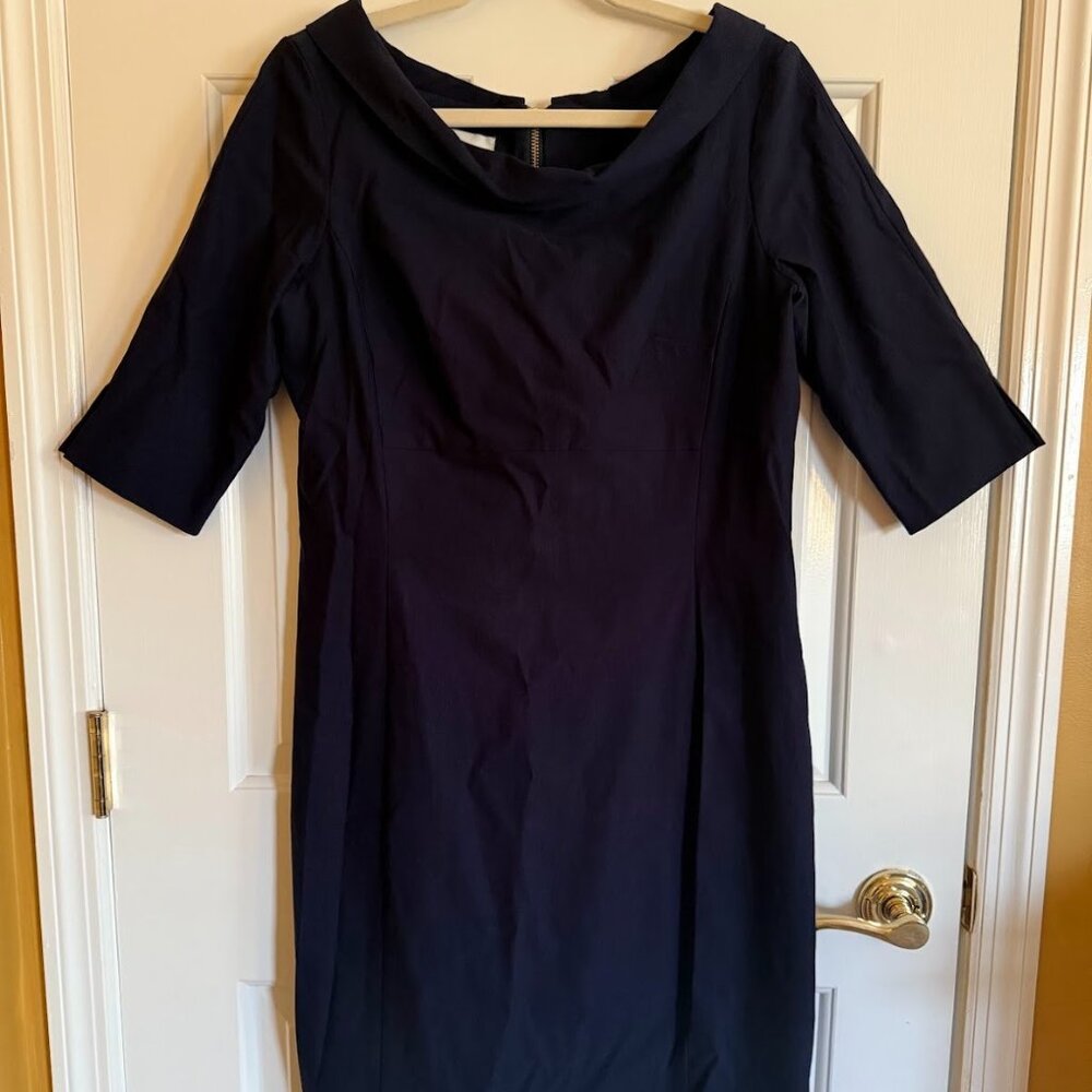 Sara Campbell Navy Boat Neck Dress